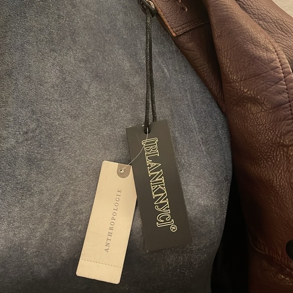 BLANKNYC Anthropologie Faux Leather Moto Jacket Plum/Prune Color - NWT, Size L - Picture 10 of 11